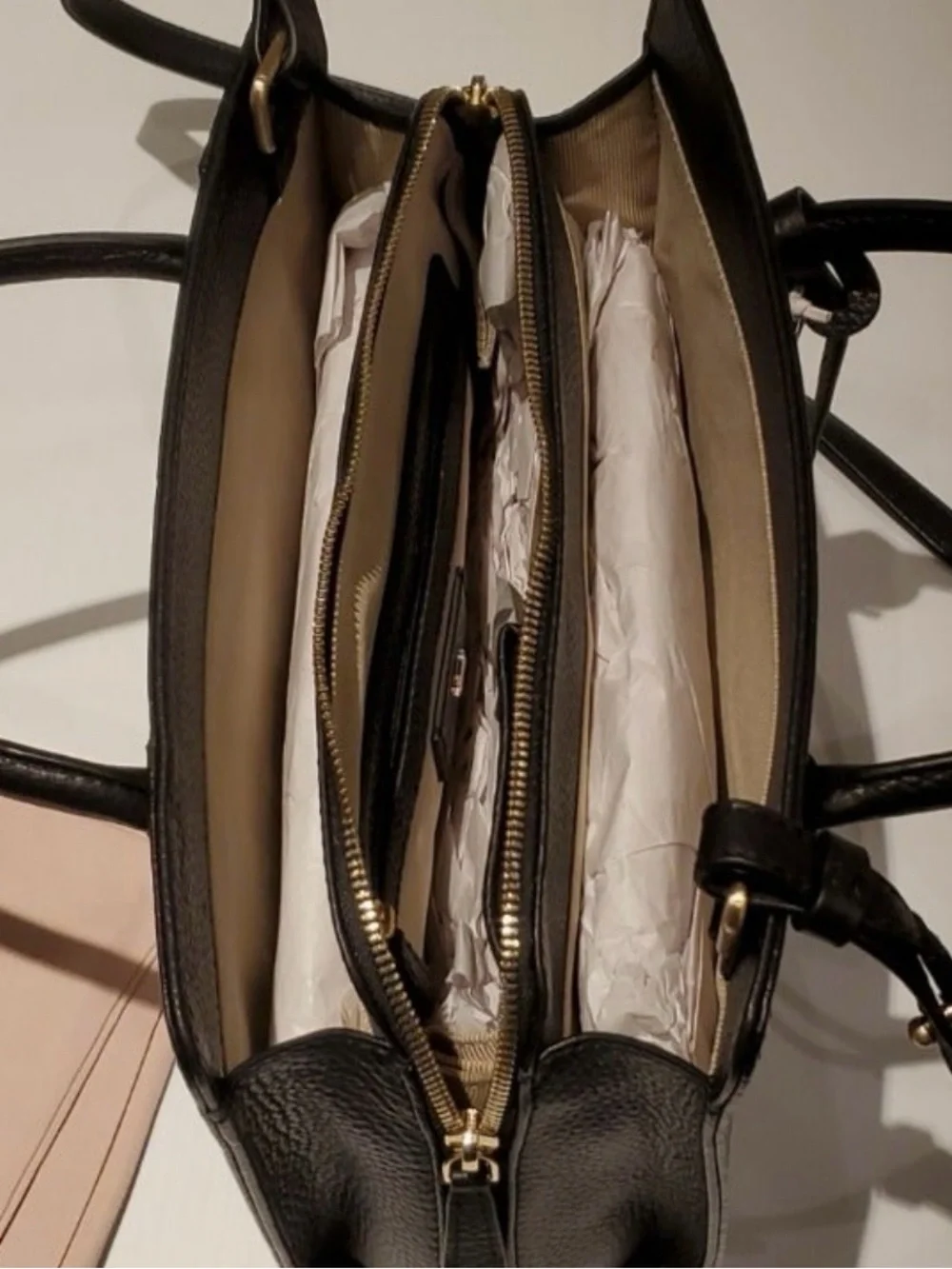 RADLEY LONDON Black Croc-Embossed Satchel with Gold Hardware w/crossbody strap
